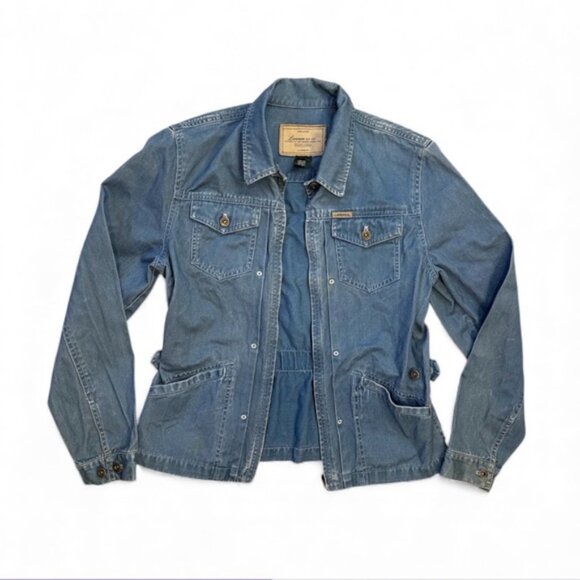 VTG 90’s Ralph Lauren Authentic Dry Goods Denim Chore Jacket Sz M Zip Utility - Picture 9 of 9